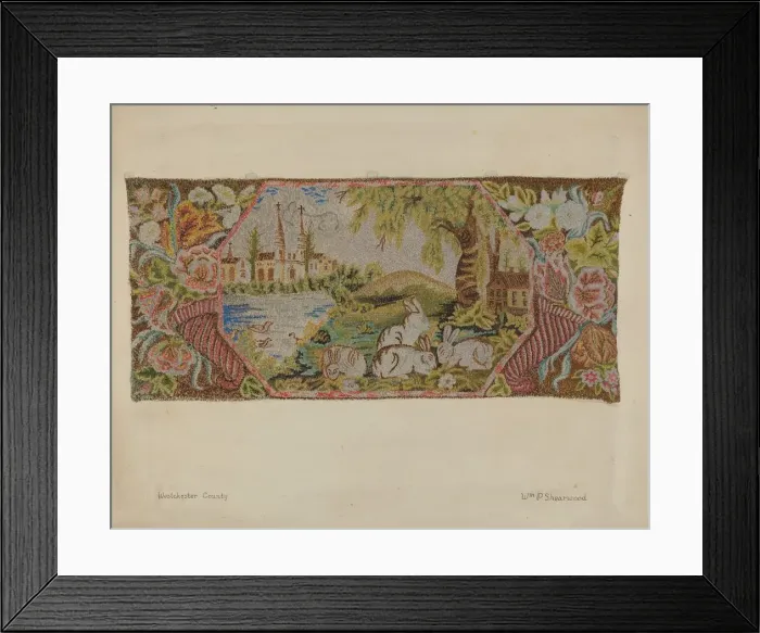 Framed Print : Hooked Rug, c. 1937. Creator: William P. Shearwood Framed Print : Hooked Rug, c. 1937. Creator: William P. Shearwood