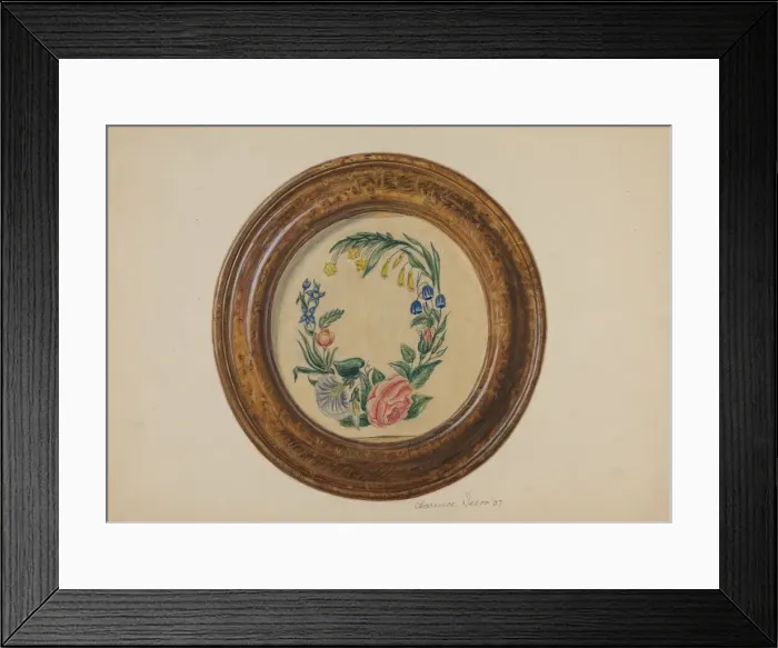 Framed Print : Framed Flower Painting, 1937. Creator: Clarence Secor Framed Print : Framed Flower Painting, 1937. Creator: Clarence Secor