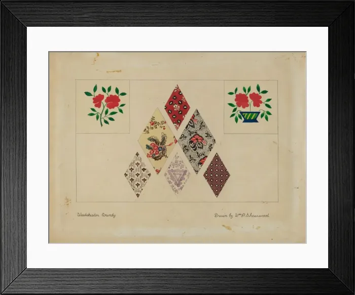 Framed Print : Printed Quilt Patterns, 1935 / 1942. Creator: William P. Shearwood Framed Print : Printed Quilt Patterns, 1935 / 1942. Creator: William P. Shearwood