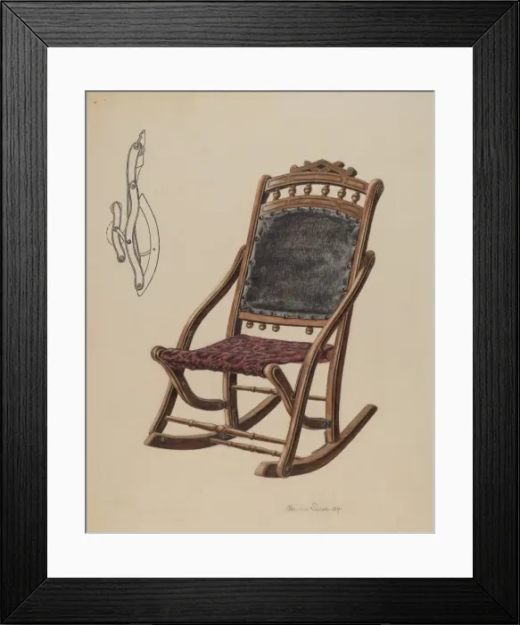 Framed Print : Childs Rocking Chair, 1939. Creator: Clarence Secor Framed Print : Childs Rocking Chair, 1939. Creator: Clarence Secor