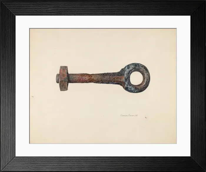 Framed Print : Eye Bolt, 1938. Creator: Clarence Secor Framed Print : Eye Bolt, 1938. Creator: Clarence Secor