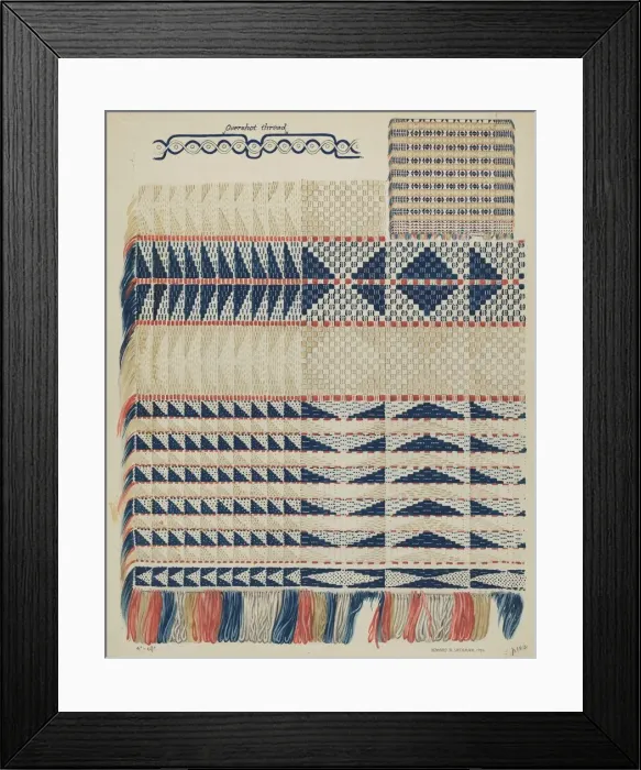 Framed Print : Handwoven Coverlet, 1936. Creator: Howard H. Sherman Framed Print : Handwoven Coverlet, 1936. Creator: Howard H. Sherman