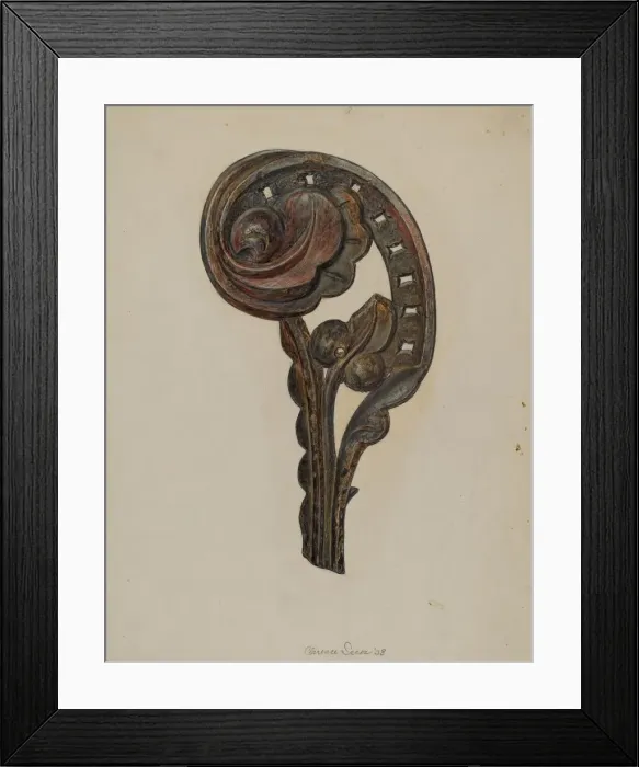 Framed Print : Perforated Scroll, 1938. Creator: Clarence Secor Framed Print : Perforated Scroll, 1938. Creator: Clarence Secor