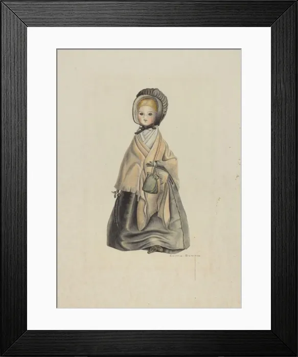 Framed Print : Quaker Doll, 1935 / 1942. Creator: Bertha Semple Framed Print : Quaker Doll, 1935 / 1942. Creator: Bertha Semple