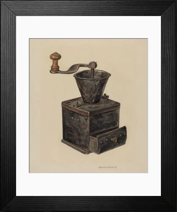 Framed Print : Coffee Mill, 1939. Creator: Clarence Secor Framed Print : Coffee Mill, 1939. Creator: Clarence Secor