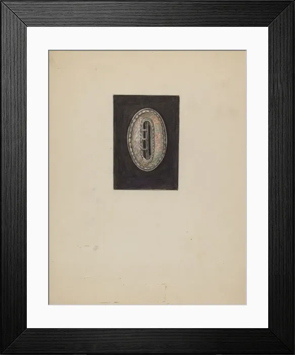 Framed Print : Dress Buckle, c. 1936. Creator: Bertha Semple Framed Print : Dress Buckle, c. 1936. Creator: Bertha Semple