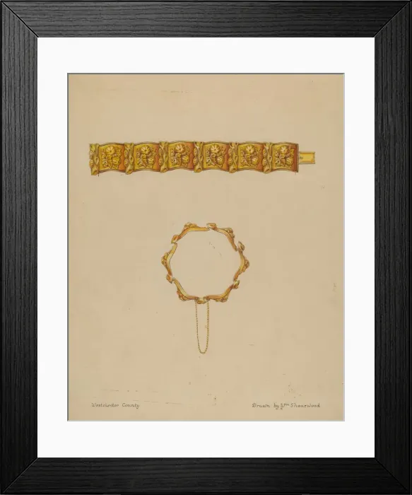 Framed Print : Bracelet, c. 1936. Creator: William P. Shearwood Framed Print : Bracelet, c. 1936. Creator: William P. Shearwood