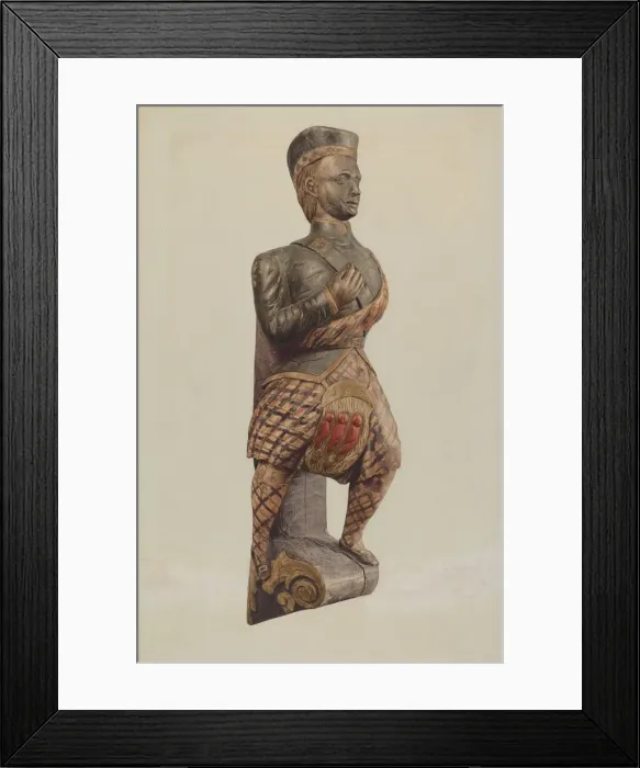 Framed Print : Figurehead: The Highlander, c. 1937. Creator: Ingrid Selmer-Larsen Framed Print : Figurehead: The Highlander, c. 1937. Creator: Ingrid Selmer-Larsen