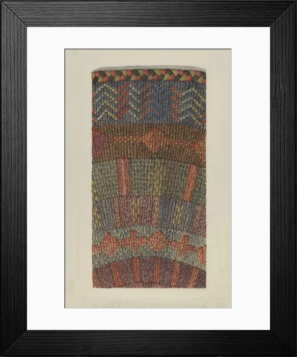Framed Print : Knitted Rug, 1935 / 1942. Creator: Ingrid Selmer-Larsen Framed Print : Knitted Rug, 1935 / 1942. Creator: Ingrid Selmer-Larsen