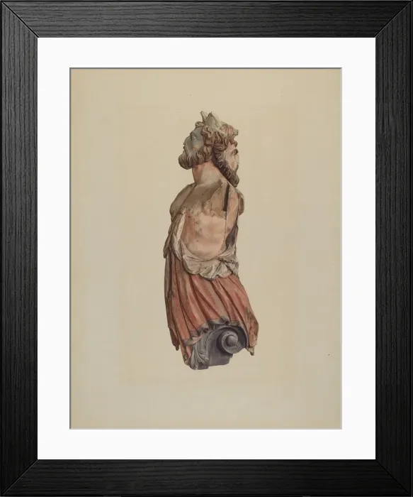Framed Print : Figurehead: Janus, c. 1938. Creator: Ingrid Selmer-Larsen Framed Print : Figurehead: Janus, c. 1938. Creator: Ingrid Selmer-Larsen