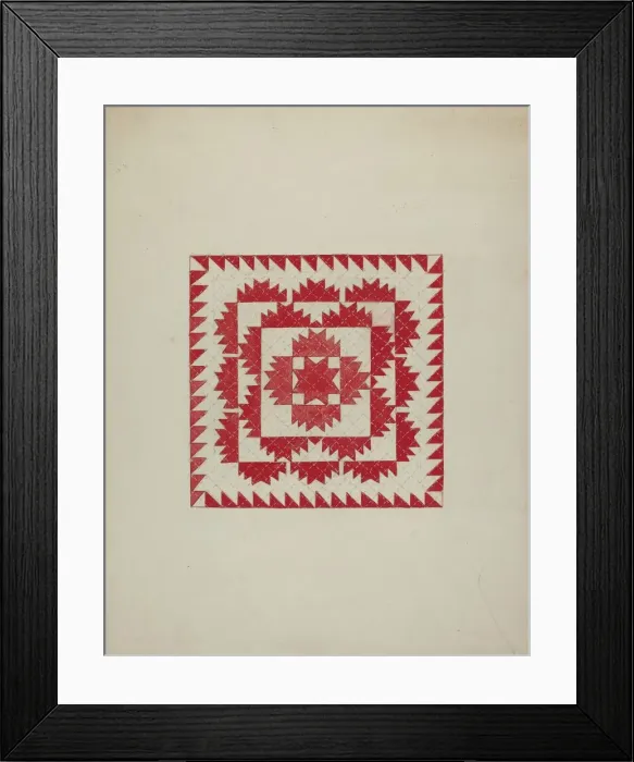 Framed Print : Patchwork Quilt, c. 1940. Creator: Genevieve Sherlock Framed Print : Patchwork Quilt, c. 1940. Creator: Genevieve Sherlock