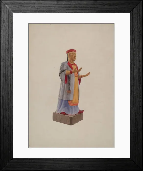 Framed Print : Tradesmans Sign: Chinese Man, c. 1939. Creator: Ingrid Selmer-Larsen Framed Print : Tradesmans Sign: Chinese Man, c. 1939. Creator: Ingrid Selmer-Larsen