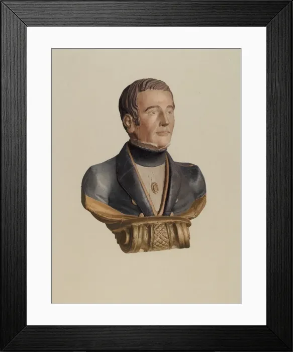 Framed Print : Figurehad: Solomon Piper, c. 1936. Creator: Ingrid Selmer-Larsen Framed Print : Figurehad: Solomon Piper, c. 1936. Creator: Ingrid Selmer-Larsen