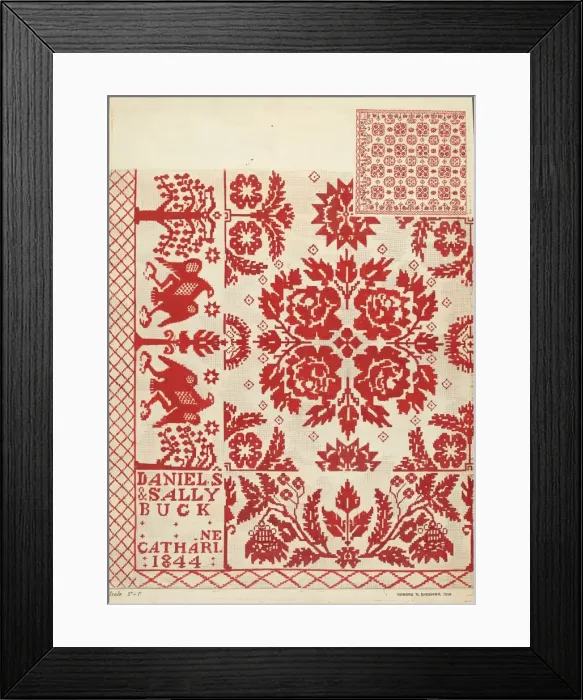 Framed Print : Coverlet, 1935 / 1942. Creator: Howard H. Sherman Framed Print : Coverlet, 1935 / 1942. Creator: Howard H. Sherman