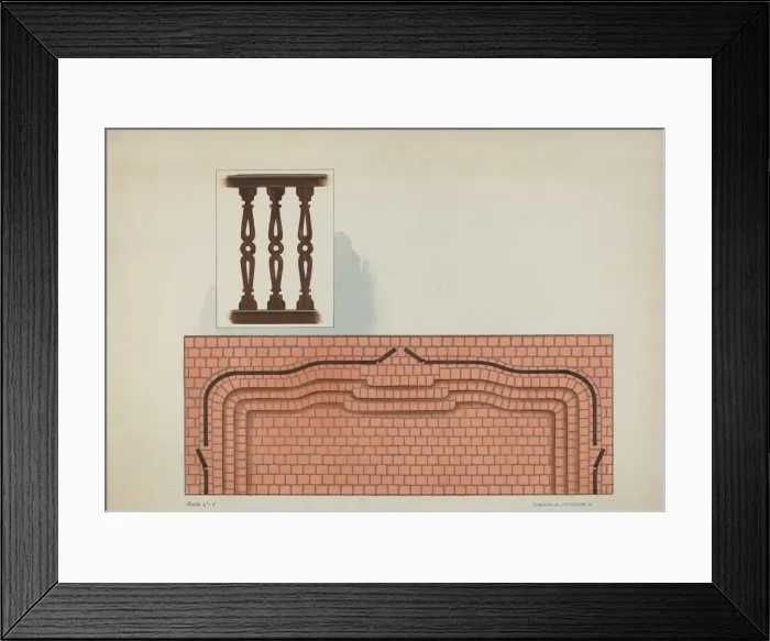 Framed Print : Steps Leading to Chancel Rail and Detail of Railing, San Luis Rey Mission Church, 1936 Framed Print : Steps Leading to Chancel Rail and Detail of Railing, San Luis Rey Mission Church, 1936
