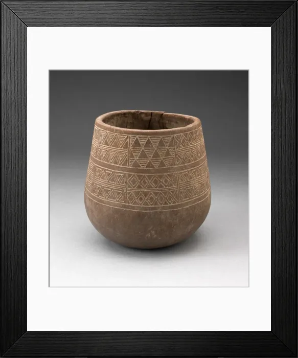 Framed Print : Vessel Incised with Panels of Textile-like Motifs, A. D. 1450 / 1532. Creator: Unknown Framed Print : Vessel Incised with Panels of Textile-like Motifs, A. D. 1450 / 1532. Creator: Unknown