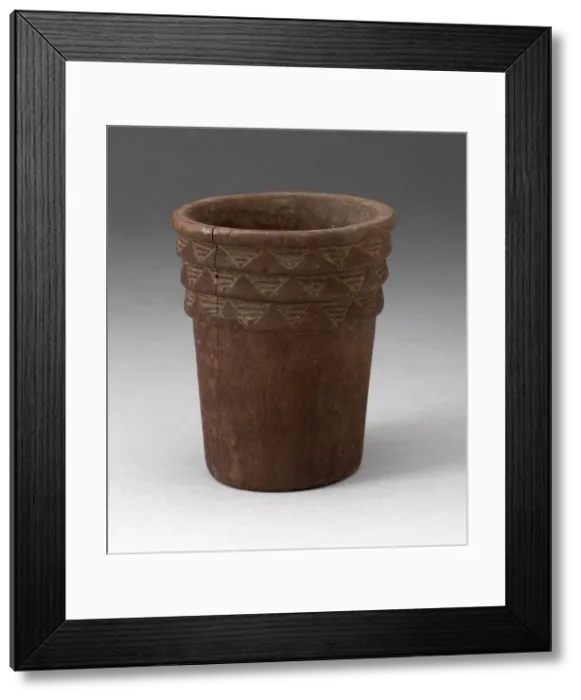 Framed Print : Drinking Vessel (Kero) with Incised Geometric Pattern, A. D. 1450 / 1532. Creator: Unknown Framed Print : Drinking Vessel (Kero) with Incised Geometric Pattern, A. D. 1450 / 1532. Creator: Unknown