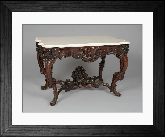 Framed Print : Table, 1856 / 61. Creator: John Henry Belter & Co Framed Print : Table, 1856 / 61. Creator: John Henry Belter & Co