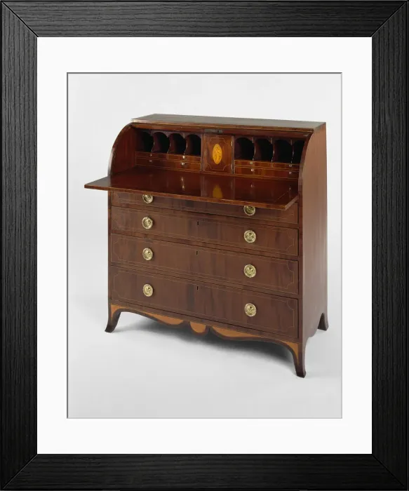 Framed Print : Cylinder Desk, 1785 / 93. Creators: John Bankston, Richard Lawson Framed Print : Cylinder Desk, 1785 / 93. Creators: John Bankston, Richard Lawson