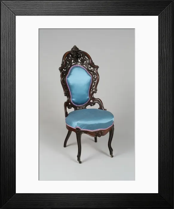 Framed Print : Side Chair, 1856 / 65. Creator: John and Joseph W. Meeks Company Framed Print : Side Chair, 1856 / 65. Creator: John and Joseph W. Meeks Company