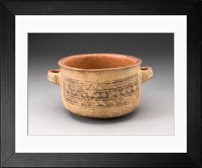 Framed Print : Minature Handled Bowl with Textile-like Design, A. D. 1450 / 1532. Creator: Unknown Framed Print : Minature Handled Bowl with Textile-like Design, A. D. 1450 / 1532. Creator: Unknown