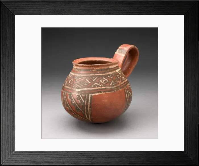 Framed Print : Miniature Single-Handled Jar with Textile-like Pattern, A. D. 1450 / 1532. Creator: Unknown Framed Print : Miniature Single-Handled Jar with Textile-like Pattern, A. D. 1450 / 1532. Creator: Unknown