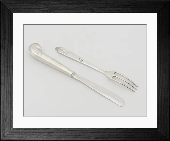 Framed Print : Knife and fork, 1722. Creator: Johannis Nys Framed Print : Knife and fork, 1722. Creator: Johannis Nys
