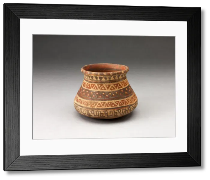 Framed Print : Miniature Jar with Rows of Geometric Motifs, A. D. 1450 / 1532. Creator: Unknown Framed Print : Miniature Jar with Rows of Geometric Motifs, A. D. 1450 / 1532. Creator: Unknown