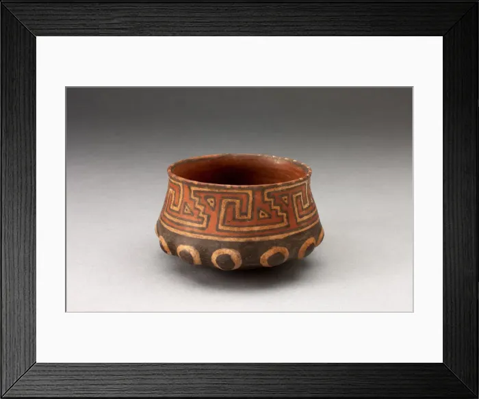 Framed Print : Miniature Bowl with Shaped Base and Geometric Motifs, A. D. 1450 / 1532. Creator: Unknown Framed Print : Miniature Bowl with Shaped Base and Geometric Motifs, A. D. 1450 / 1532. Creator: Unknown