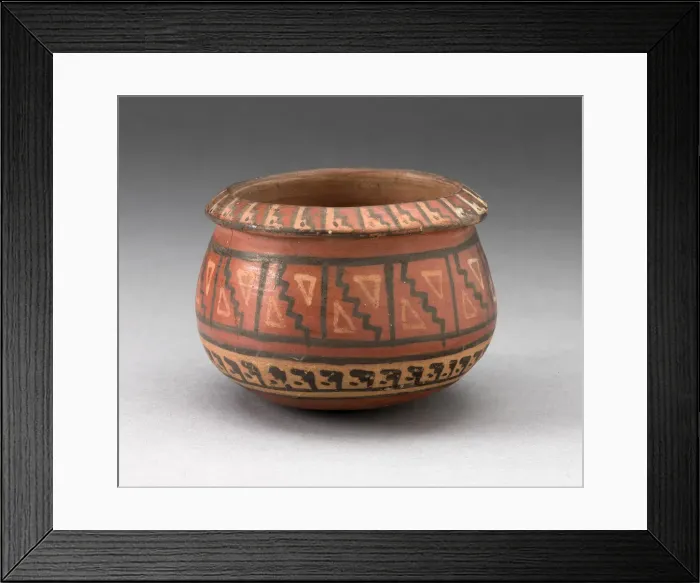 Framed Print : Miniature Bowl with Geometric Textile-Like Pattern, A. D. 1450 / 1532. Creator: Unknown Framed Print : Miniature Bowl with Geometric Textile-Like Pattern, A. D. 1450 / 1532. Creator: Unknown