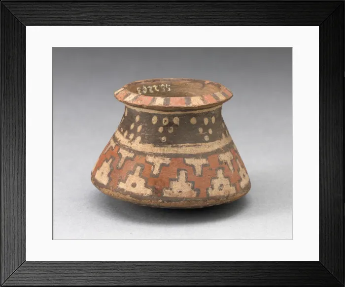 Framed Print : Miniature Jar with Textile-Like Pattern, A. D. 1450 / 1532. Creator: Unknown Framed Print : Miniature Jar with Textile-Like Pattern, A. D. 1450 / 1532. Creator: Unknown