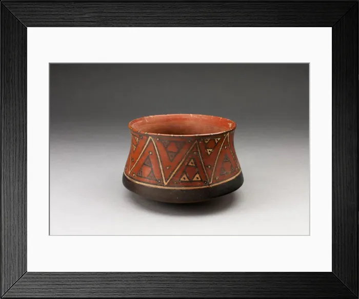 Framed Print : MIiniature Bowl with Geometric Textile-like Pattern, A. D. 1450  /  1532. Creator: Unknown