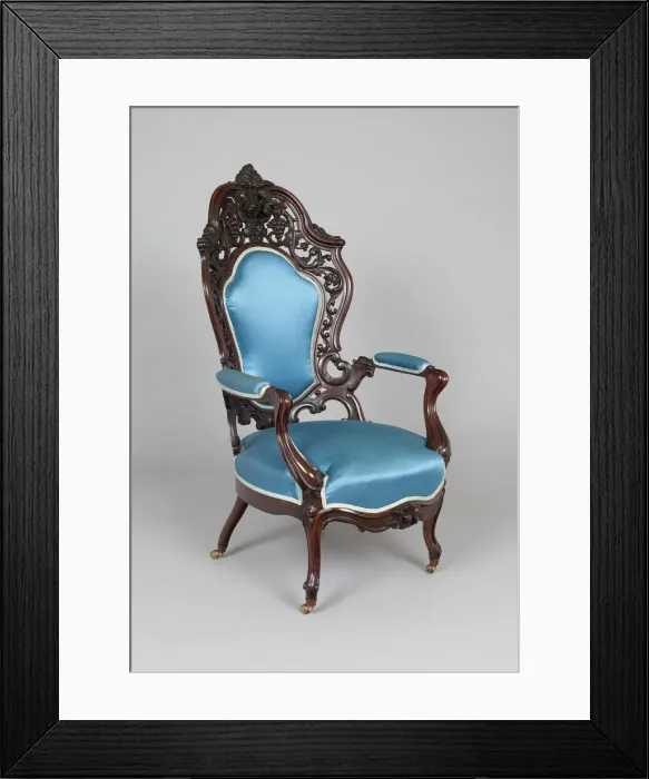 Framed Print : Armchair, 1856 / 65. Creator: John and Joseph W. Meeks Company Framed Print : Armchair, 1856 / 65. Creator: John and Joseph W. Meeks Company