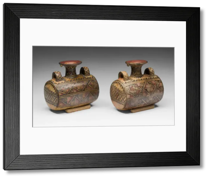 Framed Print : Drum-Shaped Vessels with Textile Motif, A. D. 1450 / 1532. Creator: Unknown Framed Print : Drum-Shaped Vessels with Textile Motif, A. D. 1450 / 1532. Creator: Unknown
