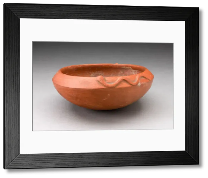 Framed Print : Redware Bowl with Molded Snake-like Form on Rim, A. D. 1450 / 1532. Creator: Unknown Framed Print : Redware Bowl with Molded Snake-like Form on Rim, A. D. 1450 / 1532. Creator: Unknown