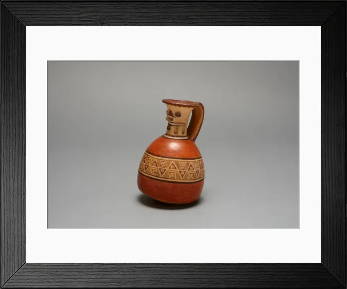 Framed Print : Aryballos with Modeled and Painted Face on Neck of Vessel, A. D. 1200 / 1450 Framed Print : Aryballos with Modeled and Painted Face on Neck of Vessel, A. D. 1200 / 1450