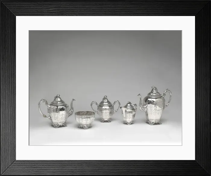 Framed Print : Set of silver tableware, 1852 / 64. Creator: J. T. and E. M. Edwards Framed Print : Set of silver tableware, 1852 / 64. Creator: J. T. and E. M. Edwards