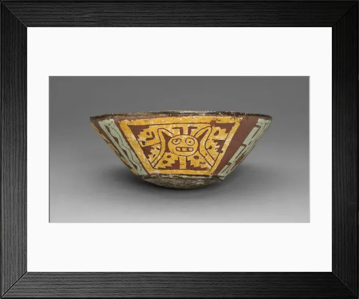 Framed Print : Bowl with Abstract and Geometric Designs, A. D. 600 / 900. Creator: Unknown Framed Print : Bowl with Abstract and Geometric Designs, A. D. 600 / 900. Creator: Unknown