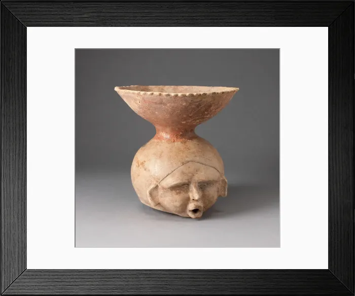 Framed Print : Open-Necked Vessel in the Form of a Human Head, Possibly Deceased, c. A. D. 200 Framed Print : Open-Necked Vessel in the Form of a Human Head, Possibly Deceased, c. A. D. 200