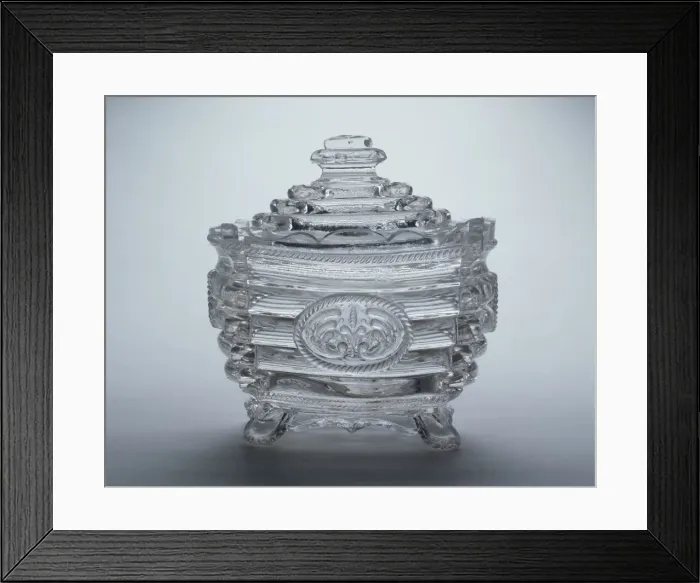Framed Print : Covered Sugar Bowl, 1820 / 30. Creator: New England Glass Company Framed Print : Covered Sugar Bowl, 1820 / 30. Creator: New England Glass Company