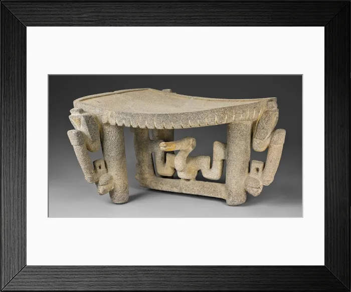 Framed Print : Ceremonial Grinding Table (Metate), A. D. 1 / 500. Creator: Unknown Framed Print : Ceremonial Grinding Table (Metate), A. D. 1 / 500. Creator: Unknown
