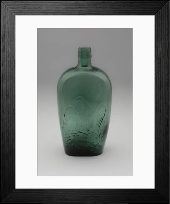 Framed Print : Flask, 1860 / 66. Creator: New London Glassworks Framed Print : Flask, 1860 / 66. Creator: New London Glassworks