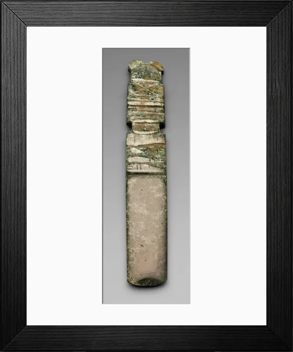 Framed Print : Celt Pendant Depicting an Abstract Figure with a Tall Headdress, A. D. 1 / 500 Framed Print : Celt Pendant Depicting an Abstract Figure with a Tall Headdress, A. D. 1 / 500