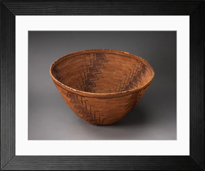 Framed Print : Coiled Storage Basket with Serrated-line Design, 1880 / 90. Creator: Unknown Framed Print : Coiled Storage Basket with Serrated-line Design, 1880 / 90. Creator: Unknown