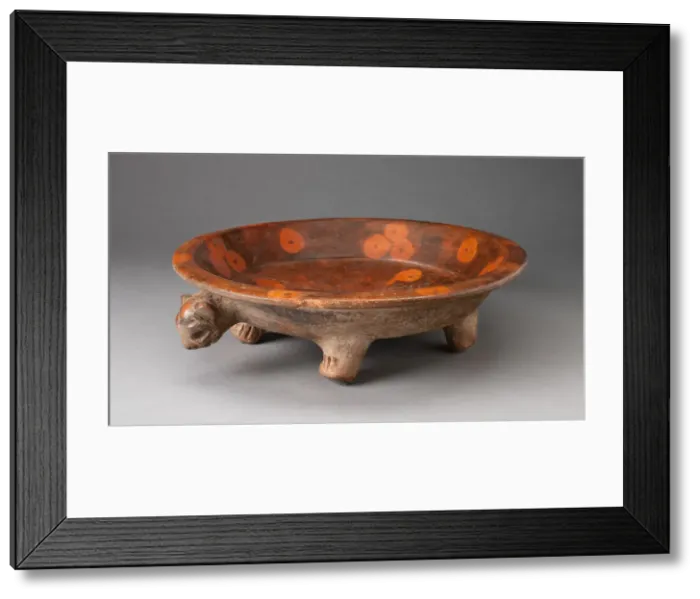 Framed Print : Plate in the Form of a Jaguar with Interior Painted with Floral-Like Motif, A. D. 200 / 700 Framed Print : Plate in the Form of a Jaguar with Interior Painted with Floral-Like Motif, A. D. 200 / 700