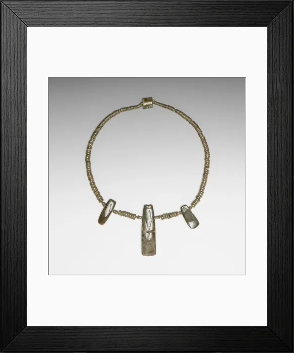 Framed Print : Beaded Necklace with Three Celt Pendants, A. D. 300  /  700. Creator: Unknown