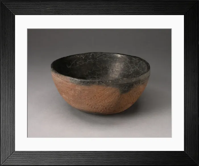 Framed Print : Bowl with Textured Surface Decoration in Basketry-Like Pattern, A. D. 900 / 1000 Framed Print : Bowl with Textured Surface Decoration in Basketry-Like Pattern, A. D. 900 / 1000