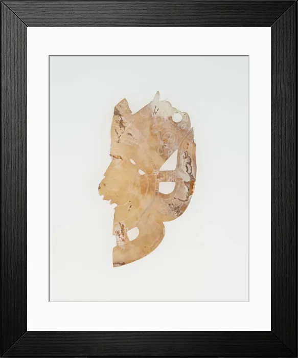 Framed Print : Carved Shell Depicting the Profile Face of Diety (Broken), A. D. 250 / 900. Creator: Unknown Framed Print : Carved Shell Depicting the Profile Face of Diety (Broken), A. D. 250 / 900. Creator: Unknown