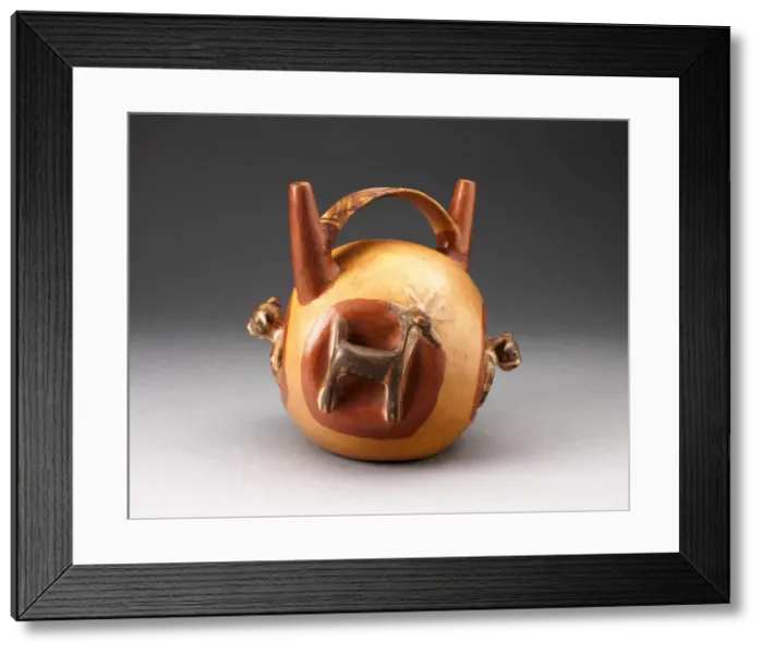 Framed Print : Double Spout Bridge Vessel with Molded Animals Emerging from Sides, A. D. 500 / 800 Framed Print : Double Spout Bridge Vessel with Molded Animals Emerging from Sides, A. D. 500 / 800