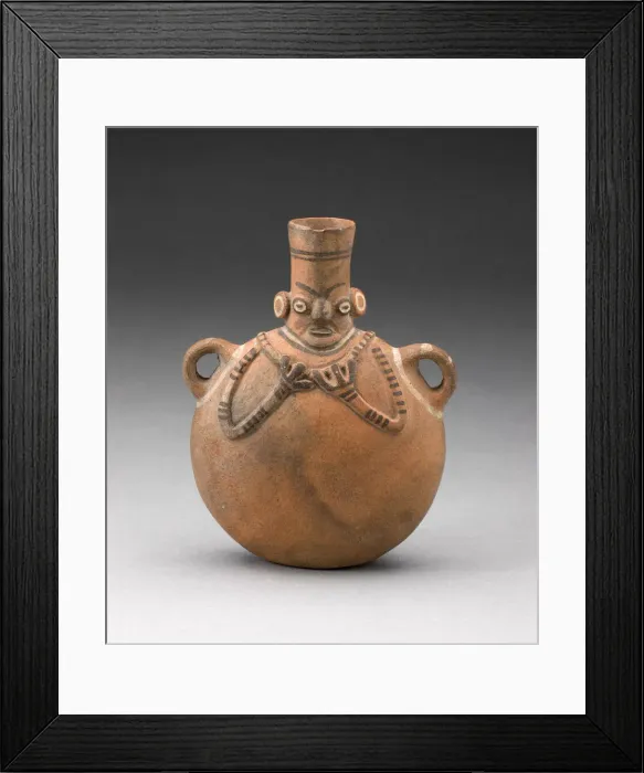 Framed Print : Handled Flask Depicting Abstract Figure, A. D. 500 / 800. Creator: Unknown Framed Print : Handled Flask Depicting Abstract Figure, A. D. 500 / 800. Creator: Unknown